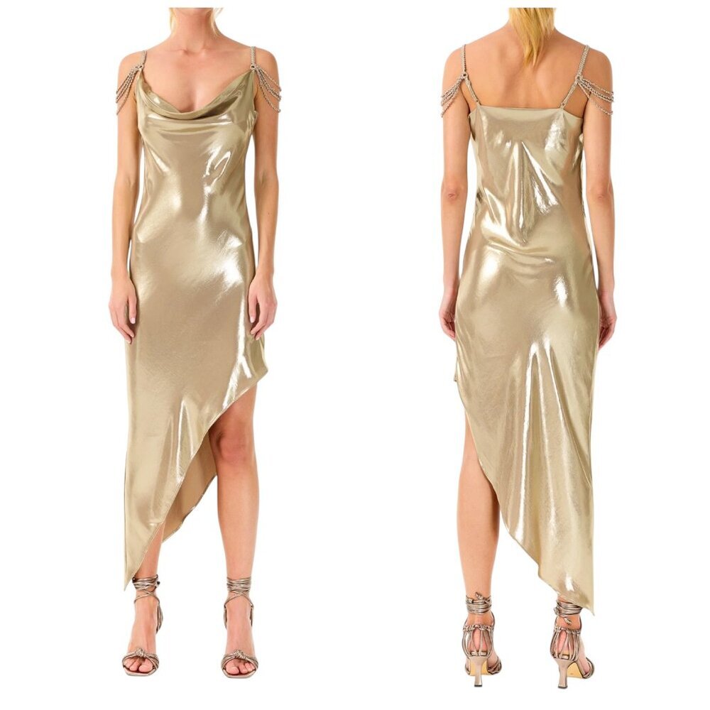 My Beachy Side Charlotte Bronze Shimmer Dress NWT Large